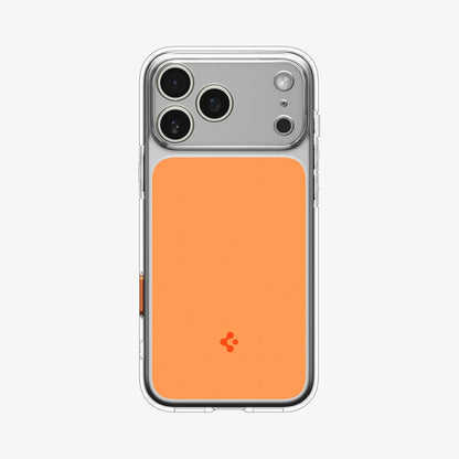 ACS10471 - iPhone 17 Pro Ultra Hybrid T (MagFit) in Glossy Orange showing the back