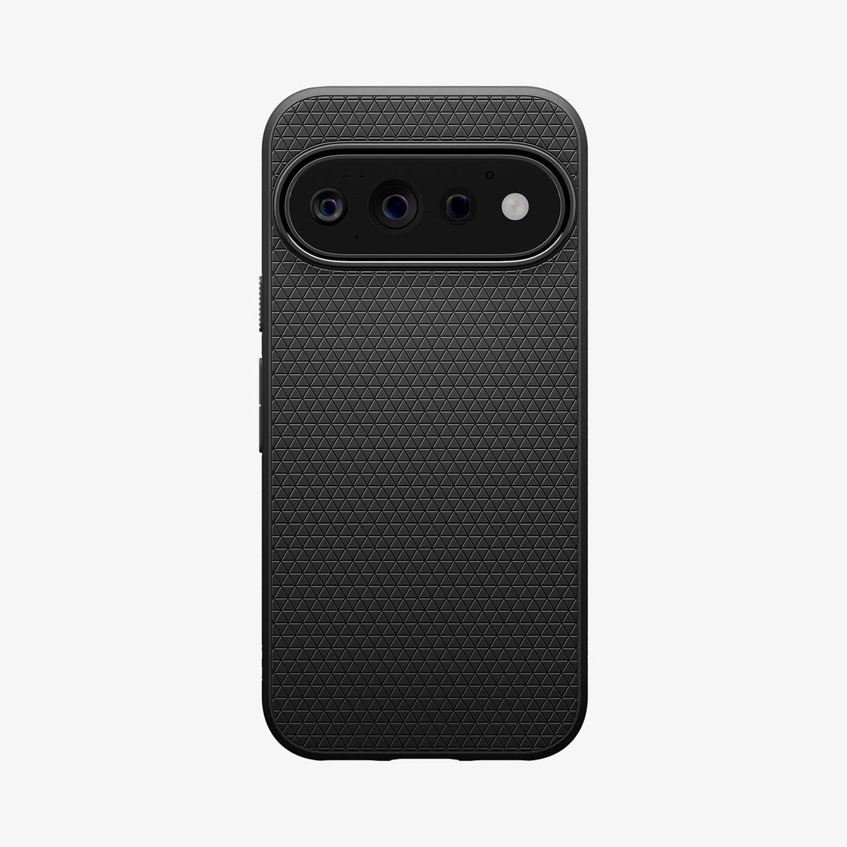 ACS11428 - Pixel 11 Pro Liquid Air Matte Black case featuring a geometric textured pattern, raised camera surround, and precise camera cutout.