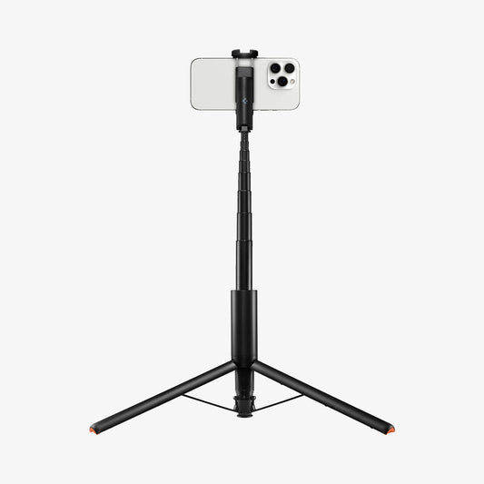 AMP09336 - Tripod Selfie Stick S541W in Black showing the back of the device attached to the tripod