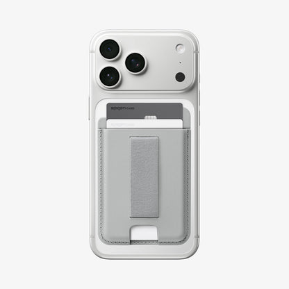 AFA10803 - MagSafe SleekBand Card Holder | 3 Cards (MagFit) in Urban Gray showing front with card in the product